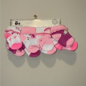 Pink and Purple Baby Socks Set of 8